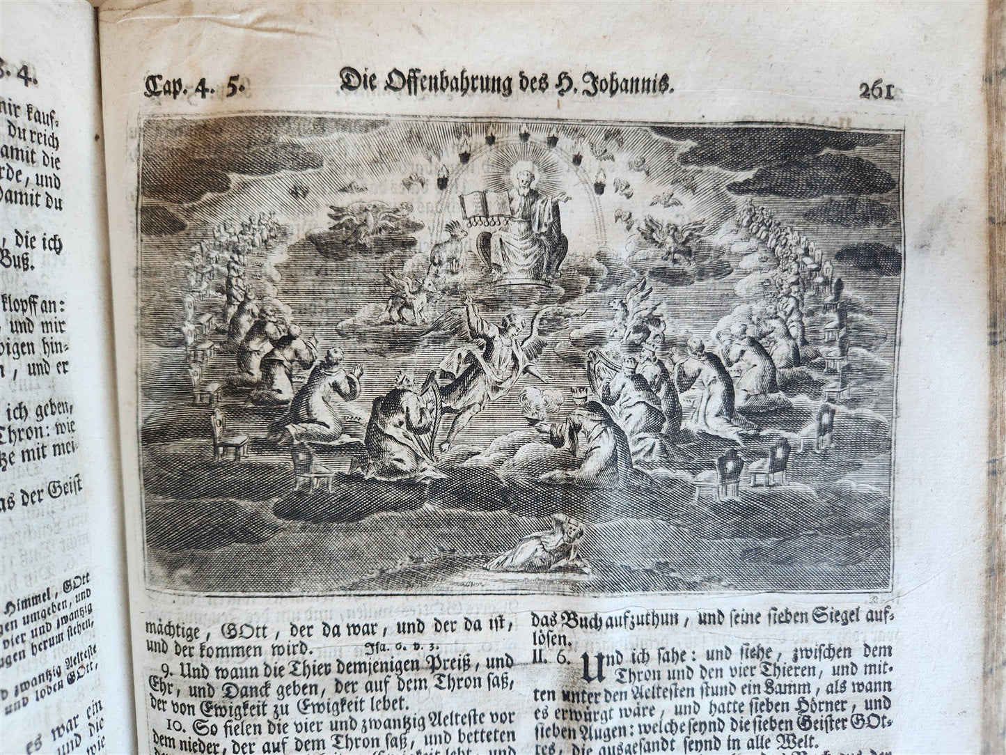 1763 BIBLE in GERMAN antique PIGSKIN BOUND FOLIO ILLUSTRATED w/ 212 ENGRAVINGS