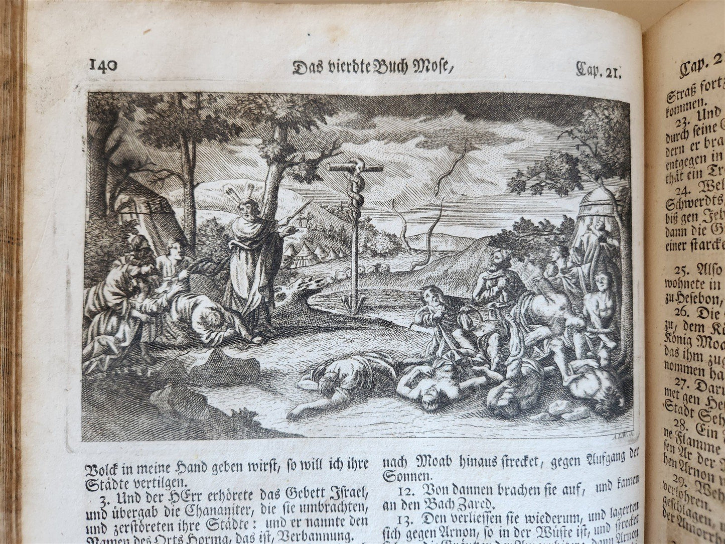 1763 BIBLE in GERMAN antique PIGSKIN BOUND FOLIO ILLUSTRATED w/ 212 ENGRAVINGS