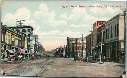 TEXARKANA TX BROAD STREET ANTIQUE POSTCARD