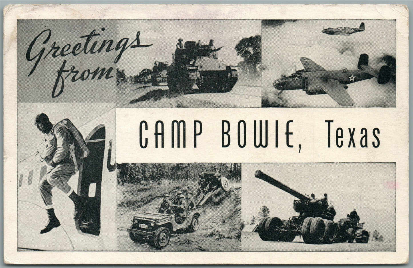 CAMP BOWIE TX military VINTAGE POSTCARD