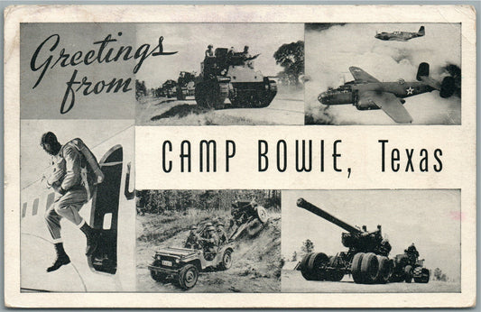 CAMP BOWIE TX military VINTAGE POSTCARD