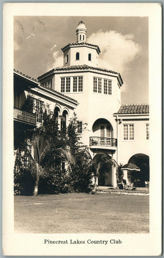 PINECREST LAKES FL COUNTRY CLUB VINTAGE REAL PHOTO POSTCARD RPPC