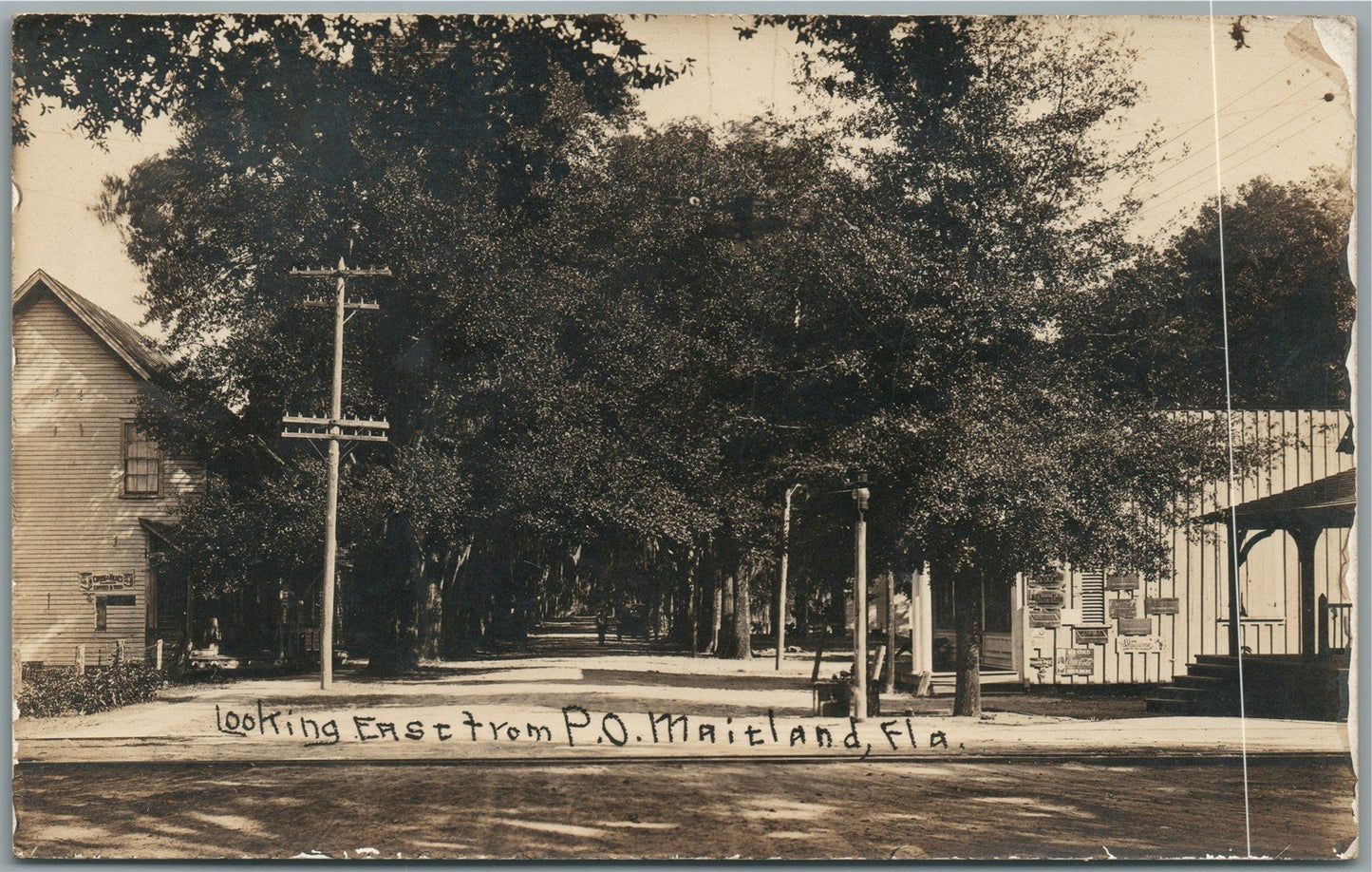 MAITLAND FL POST OFFICE COCA COLA SIGNS ANTIQUE REAL PHOTO POSTCARD RPPC