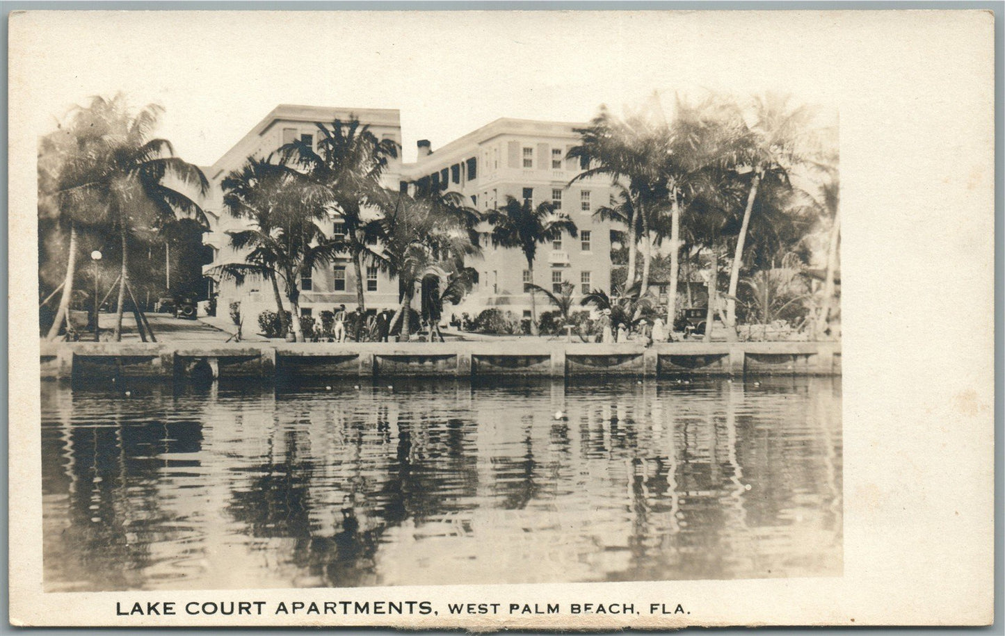 WEST PALM BEACH FL LAKE COURT APARTMENTS VINTAGE REAL PHOTO POSTCARD RPPC