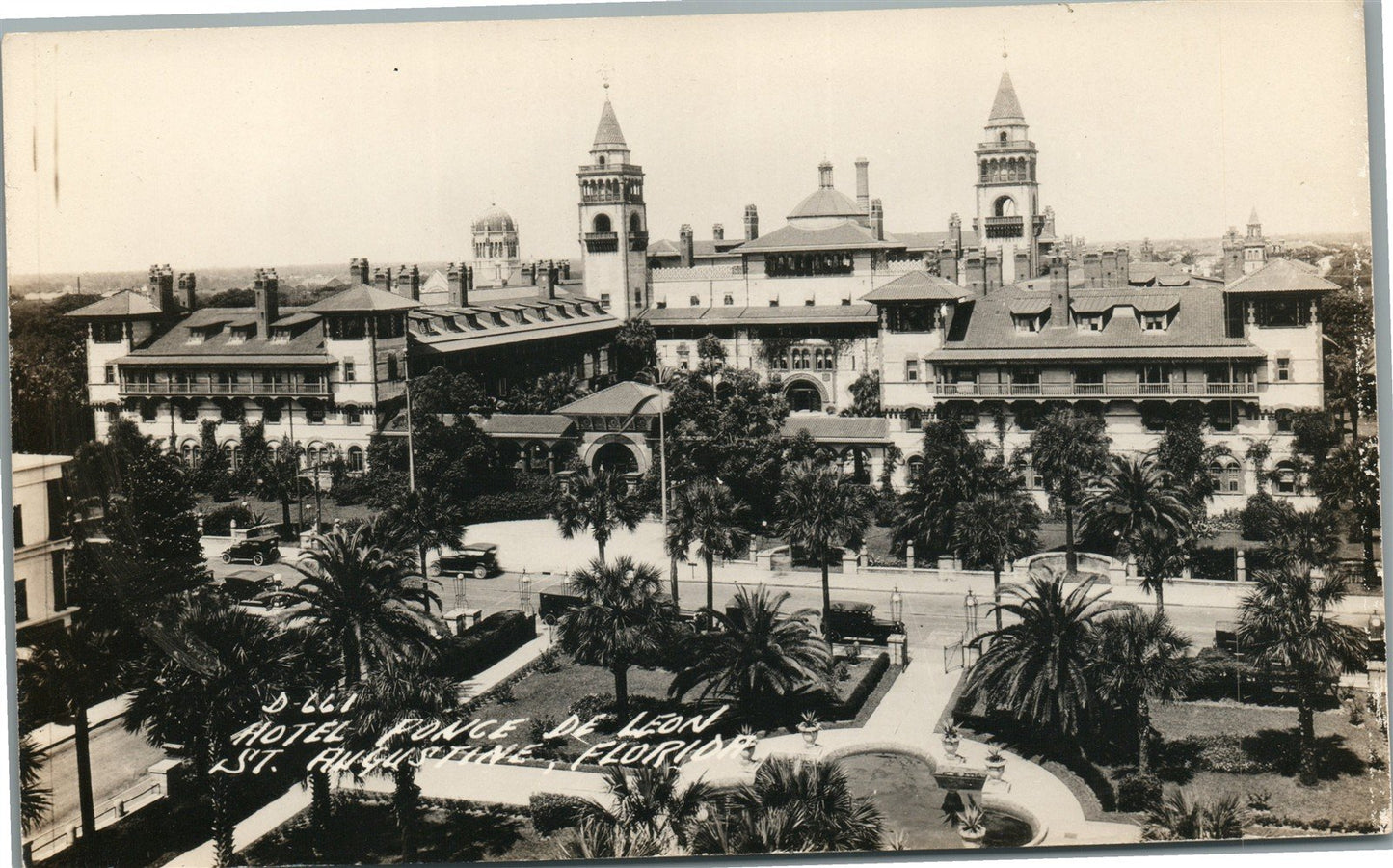 ST,AUGUSTINE FL HOTEL PONCE DE LEON VINTAGE REAL PHOTO POSTCARD RPPC