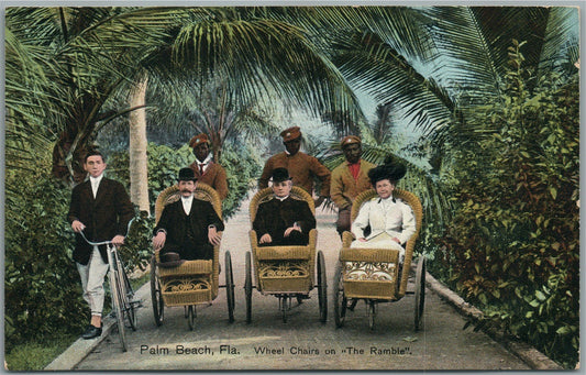 PALM BEACH FL WHEEL CHAIRS on the RAMBLE ANTIQUE POSTCARD