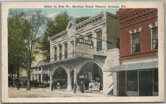 ORLANDO FL PINE STREET GRAND THEATRE ANTIQUE POSTCARD