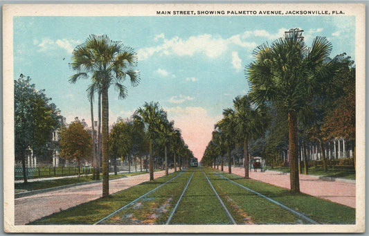 JACKSONVILLE FL MAIN STREET ANTIQUE POSTCARD