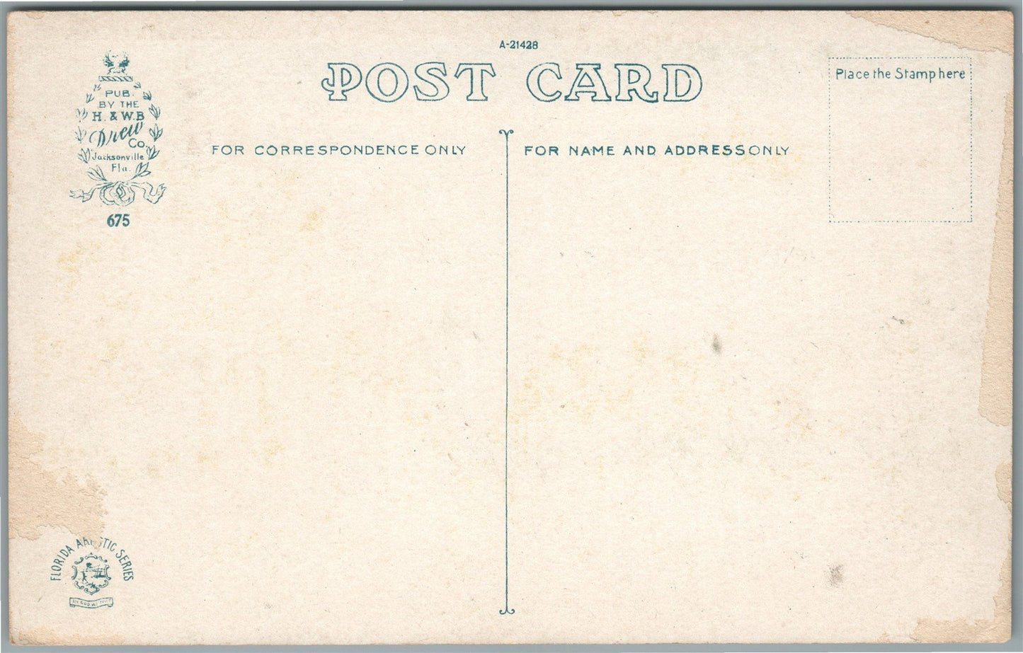 JACKSONVILLE FL MAIN STREET ANTIQUE POSTCARD