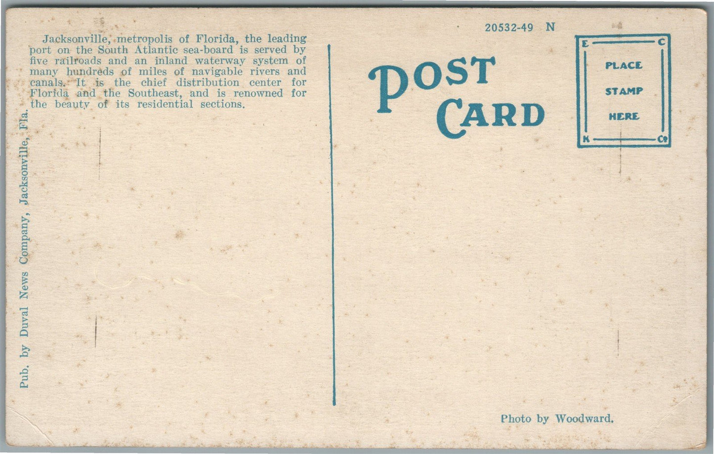 JACKSONVILLE FL ELKS CLUB ANTIQUE POSTCARD