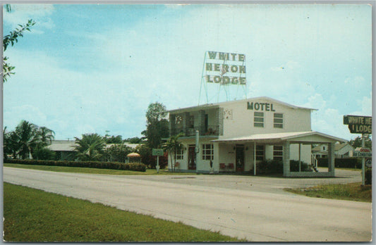 HOMESTEAD FL WHITE HERON LODGE VINTAGE POSTCARD