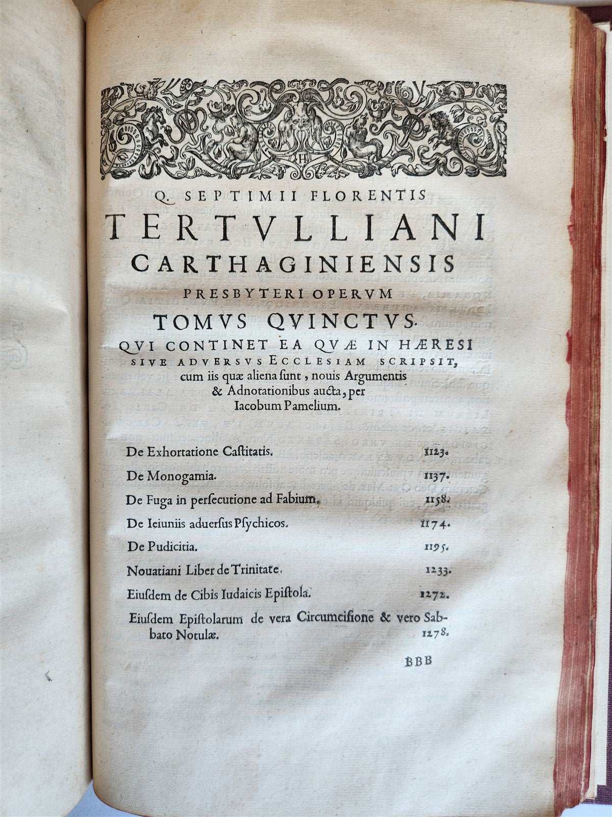 1598 THEOLOGY by TERTULLIAN antique FOLIO 16th century
