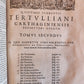 1598 THEOLOGY by TERTULLIAN antique FOLIO 16th century