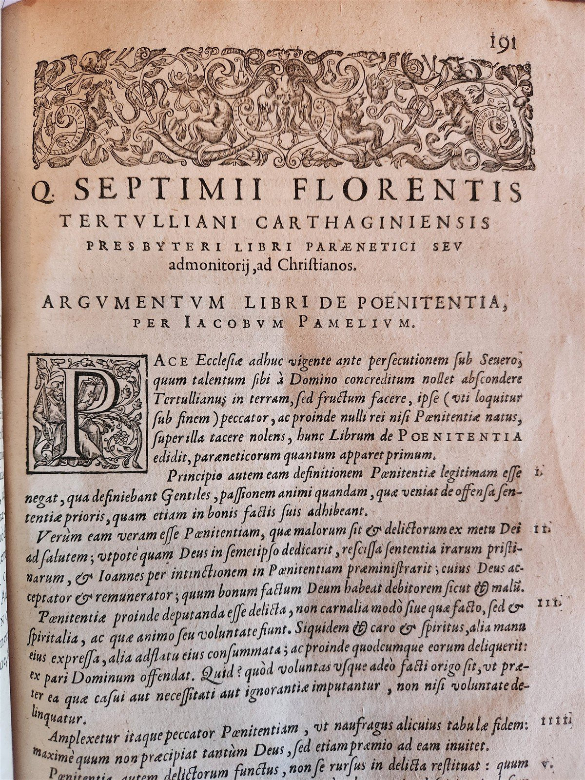 1598 THEOLOGY by TERTULLIAN antique FOLIO 16th century