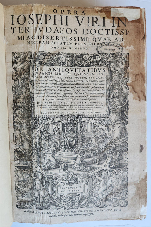 1580 FLAVIUS JOSEPHUS WORKS ILLUSTRATED by JOST AMMAN antique FOLIO Judaica