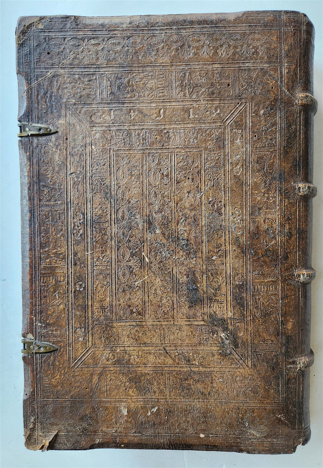 1535 LIVES OF ILLUSTRIOUS GREEKS & ROMANS by PLUTARCH antique PIGSKIN FOLIO