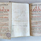 1729 CANON LAW antique 2 VOLUMES PIGSKIN BOUND FOLIO