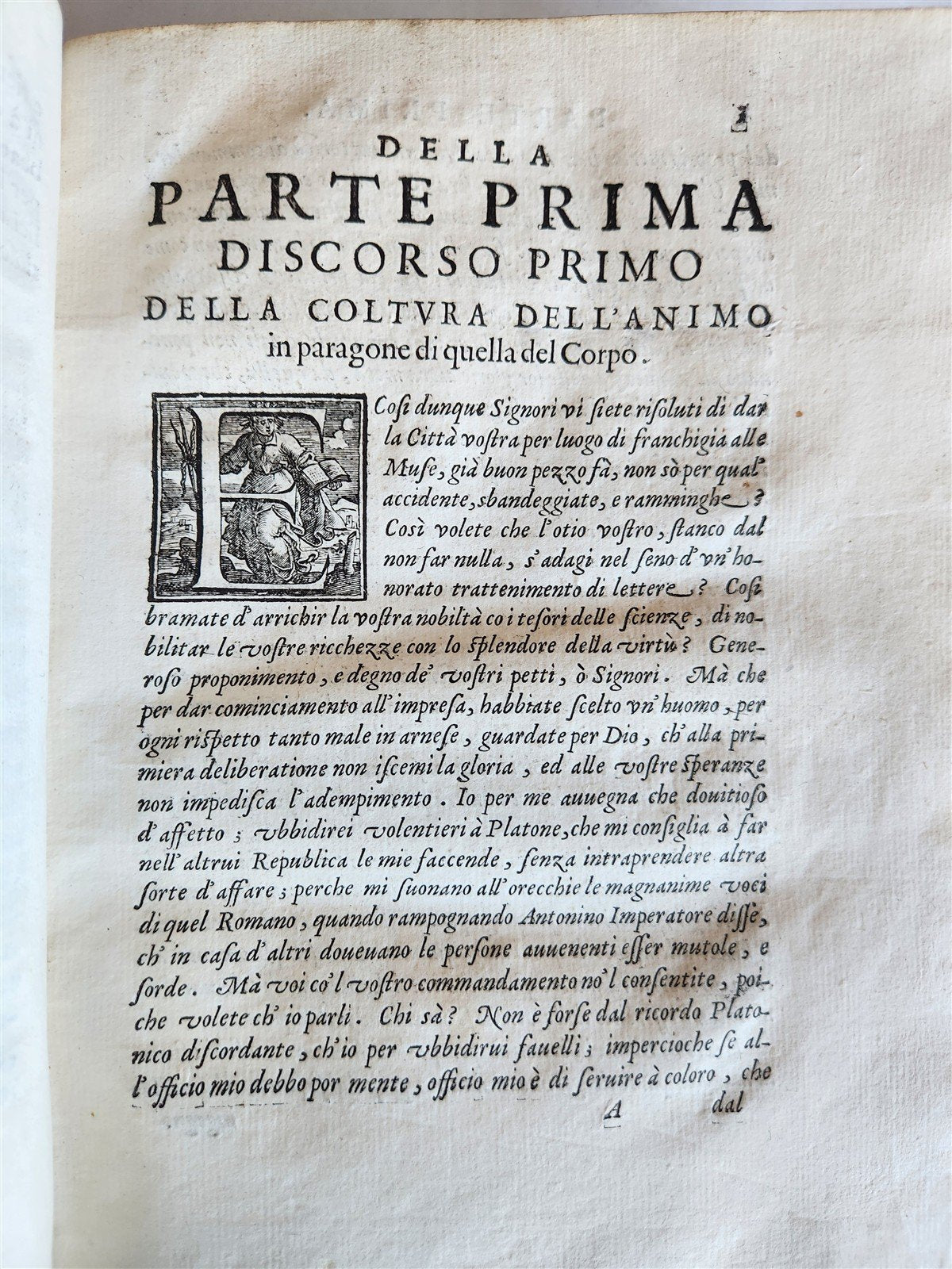 1627 Discorsi Morali Su La Tavola di Cebete Tebano antique VELLUM BOUND