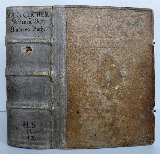 1690 HISTORY BOOK in GERMAN antique PIGSKIN BOUND 17th CENTURY