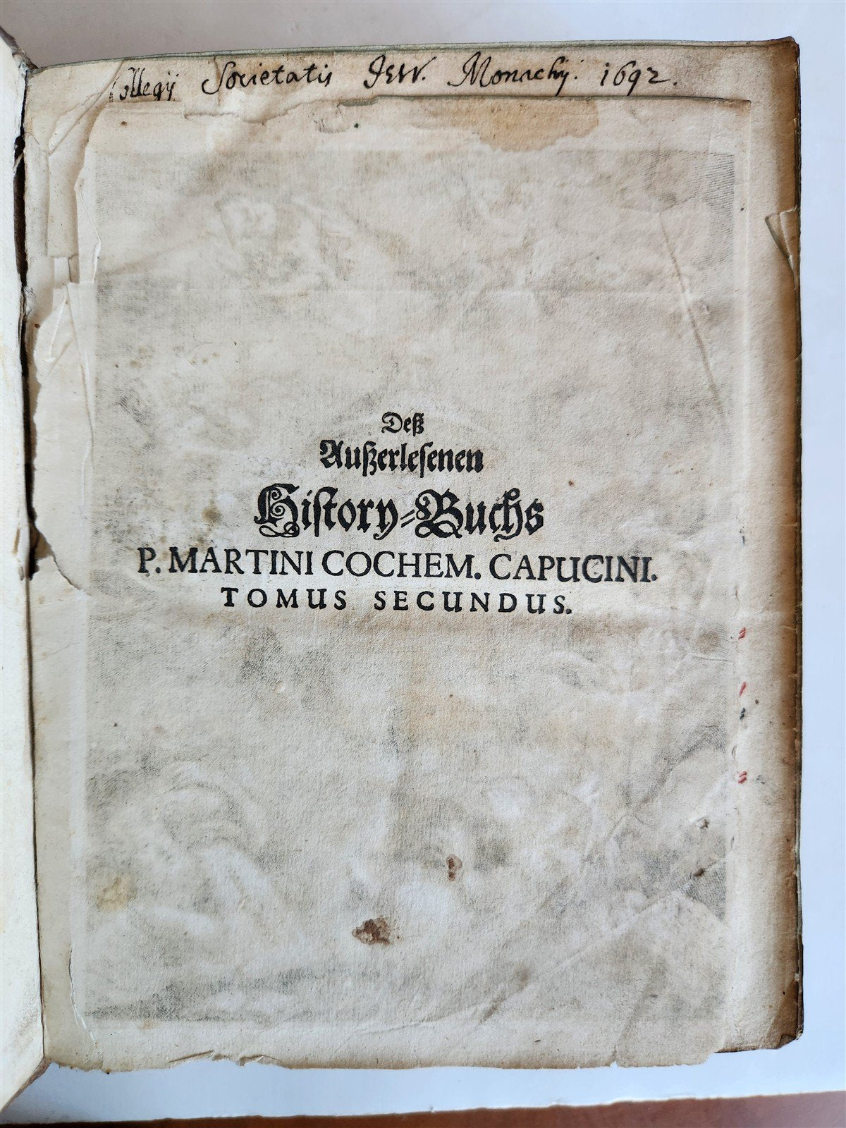 1690 HISTORY BOOK in GERMAN antique PIGSKIN BOUND 17th CENTURY