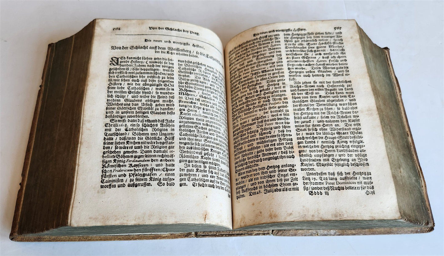 1690 HISTORY BOOK in GERMAN antique PIGSKIN BOUND 17th CENTURY