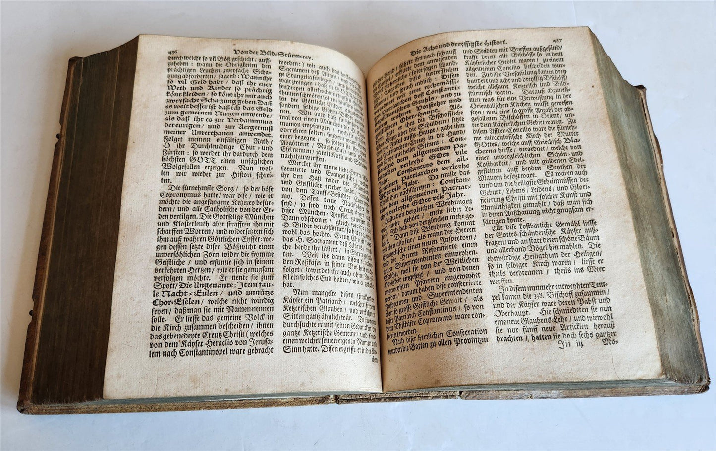 1690 HISTORY BOOK in GERMAN antique PIGSKIN BOUND 17th CENTURY