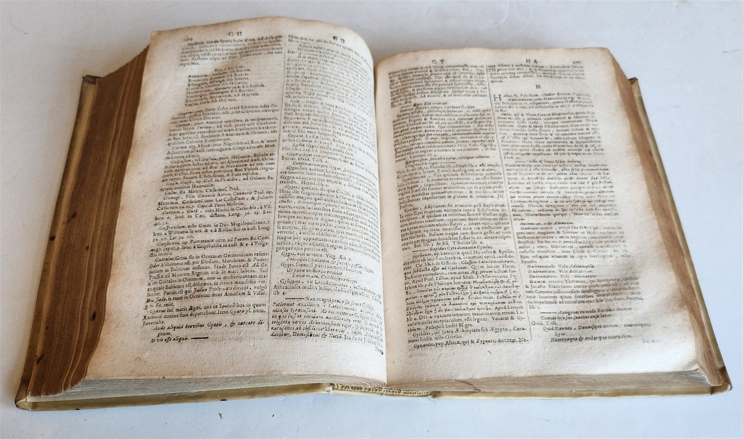 1693 DICTIONARY HISTORICAL GEOGRAPHICAL & POETICAL antique VELLUM BOUND 17th C.