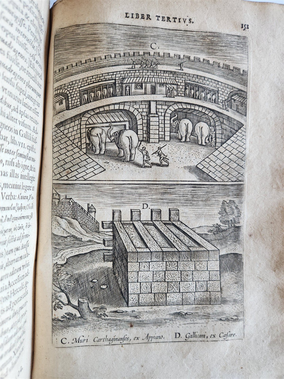 1614 DE MILITIA ROMANA by LIPSIUS antique ILLUSTRATED WARFARE Plantiniana vellum