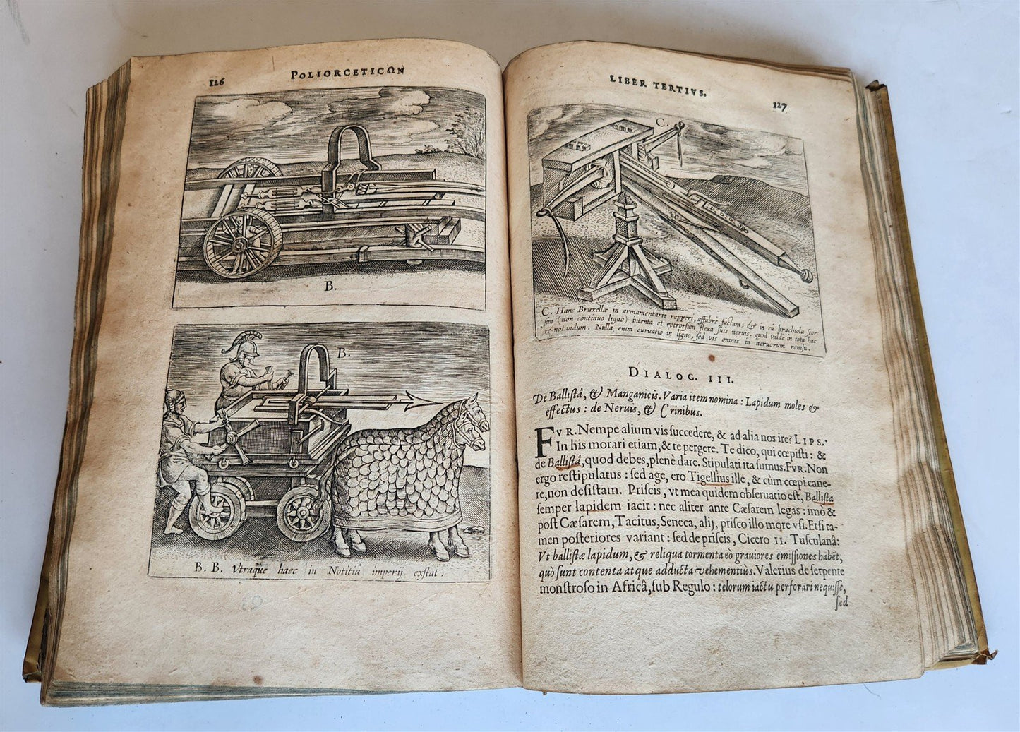 1614 DE MILITIA ROMANA by LIPSIUS antique ILLUSTRATED WARFARE Plantiniana vellum