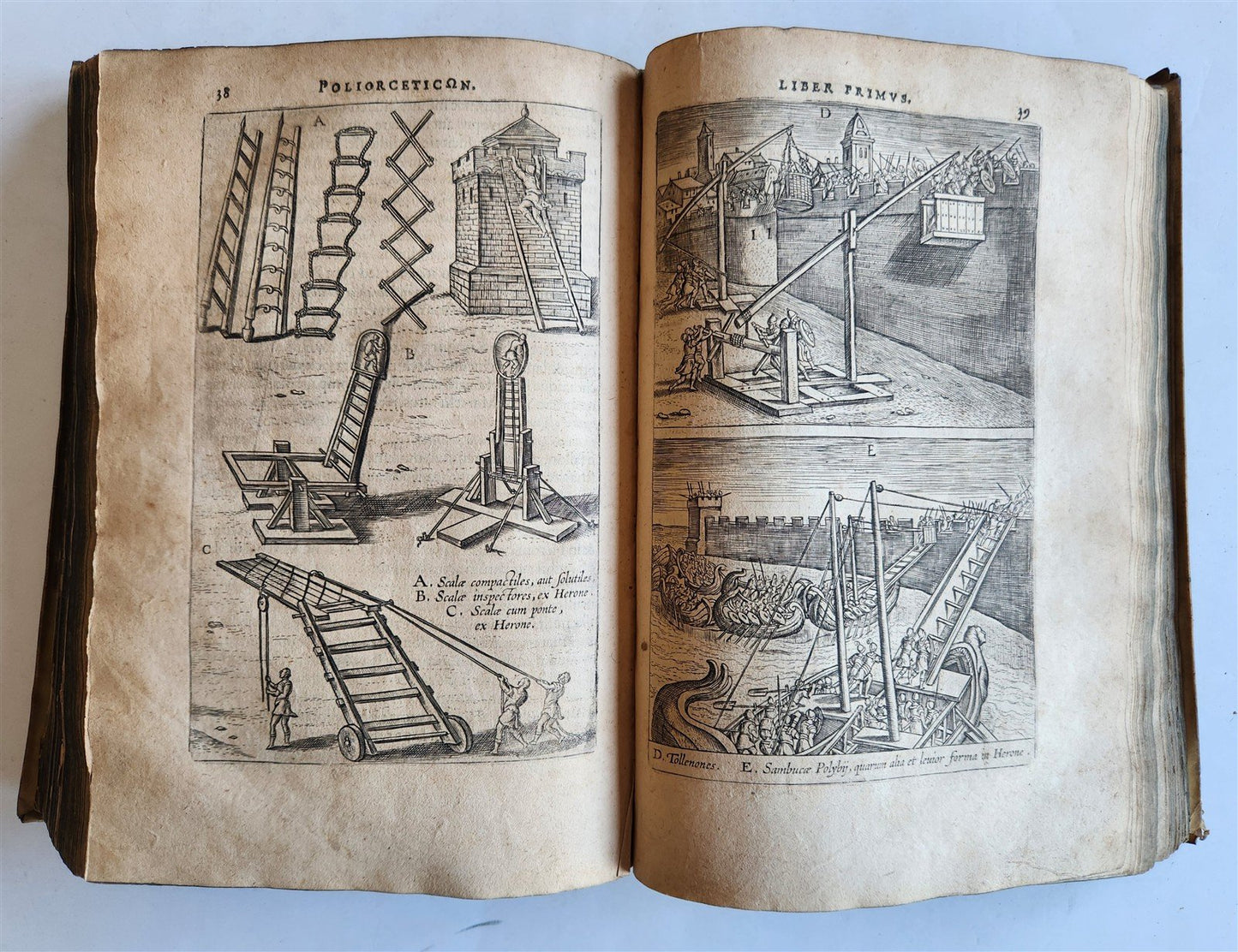 1614 DE MILITIA ROMANA by LIPSIUS antique ILLUSTRATED WARFARE Plantiniana vellum