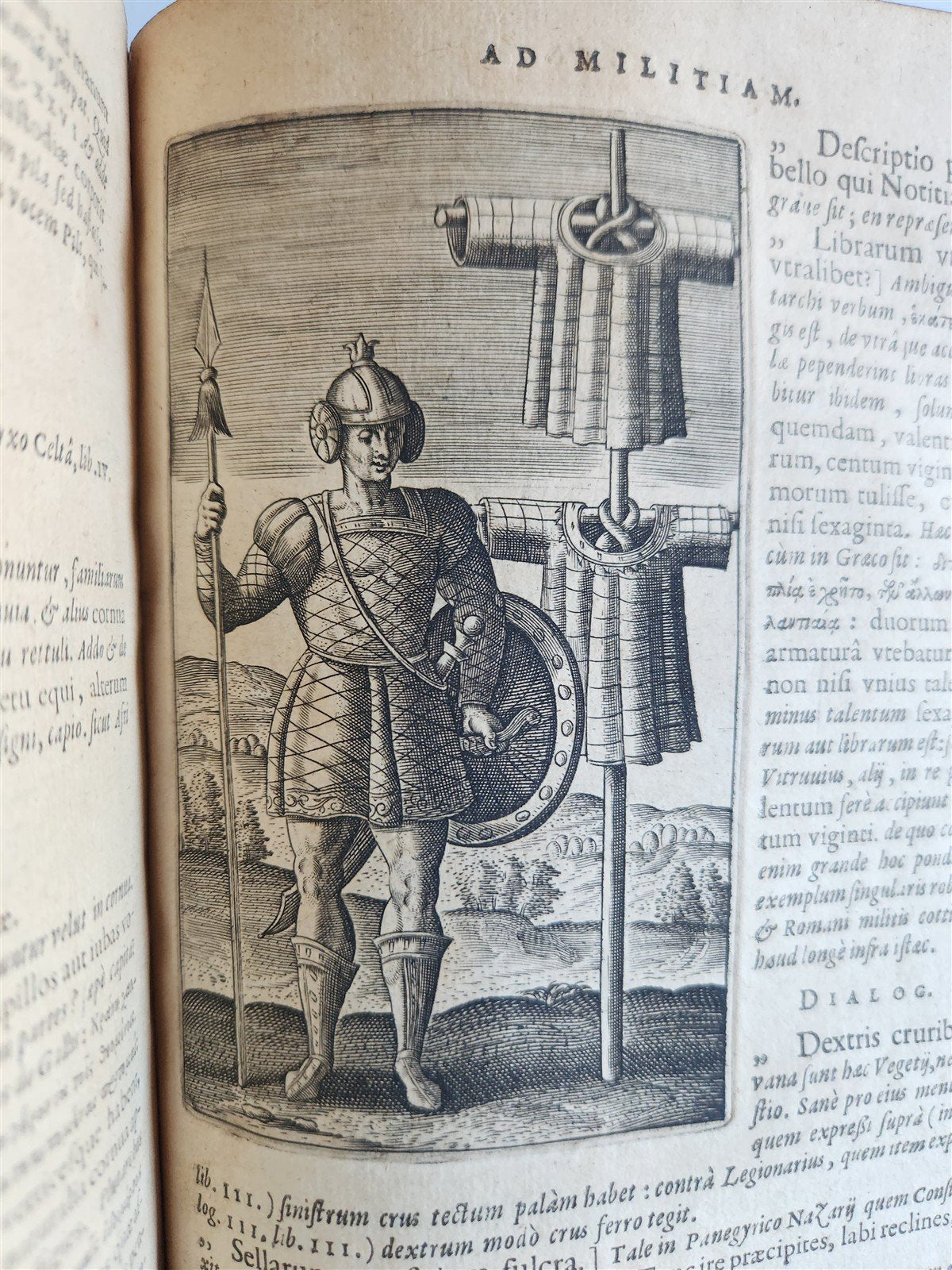 1614 DE MILITIA ROMANA by LIPSIUS antique ILLUSTRATED WARFARE Plantiniana vellum
