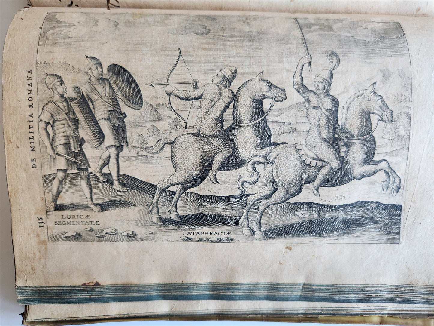 1614 DE MILITIA ROMANA by LIPSIUS antique ILLUSTRATED WARFARE Plantiniana vellum