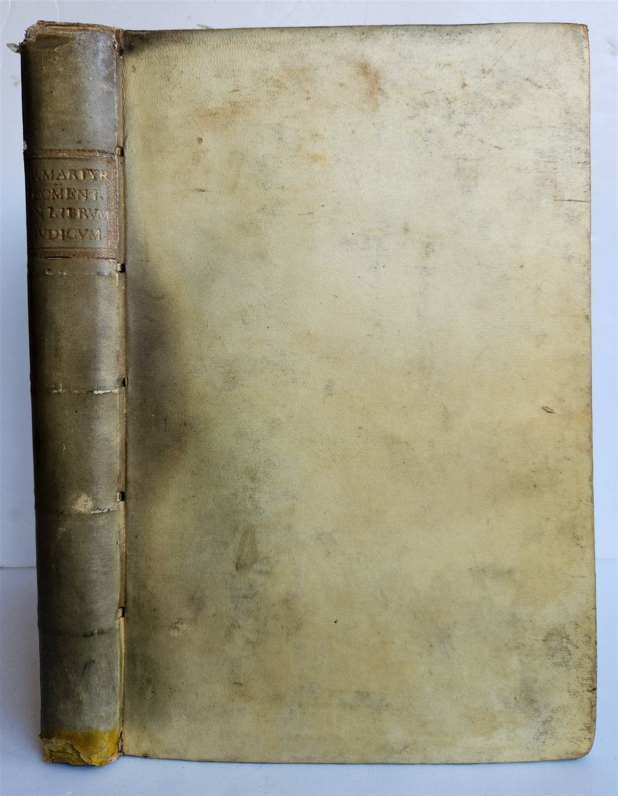 1561 COMMENTARY on BIBLE BOOK OF JUDGES by Peter Martyr Vermigli antique VELLUM