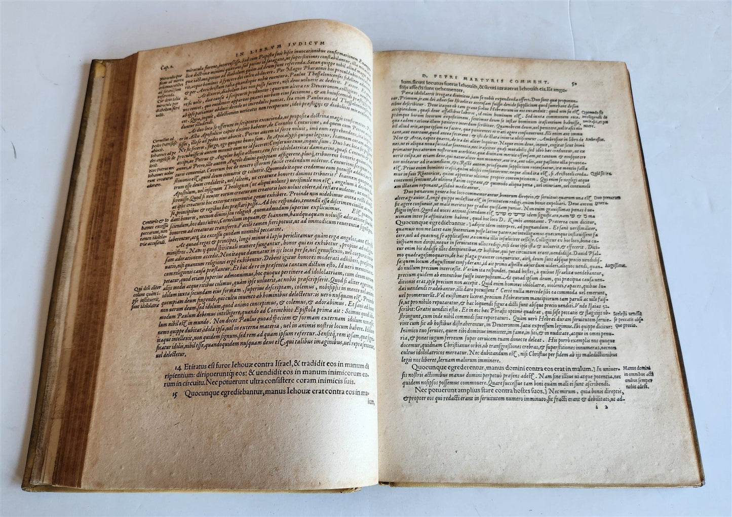 1561 COMMENTARY on BIBLE BOOK OF JUDGES by Peter Martyr Vermigli antique VELLUM