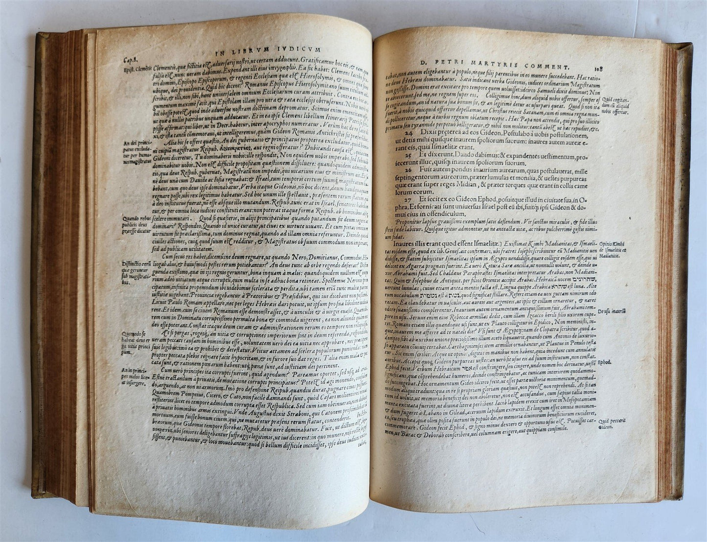 1561 COMMENTARY on BIBLE BOOK OF JUDGES by Peter Martyr Vermigli antique VELLUM