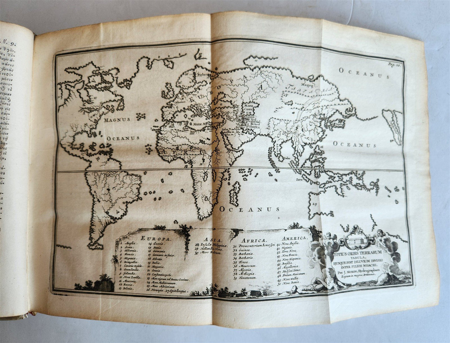 1709 BIBLE in GREEK ILLUSTRATED w/ MAPS antique GILT DECORATED VELLUM BINDING