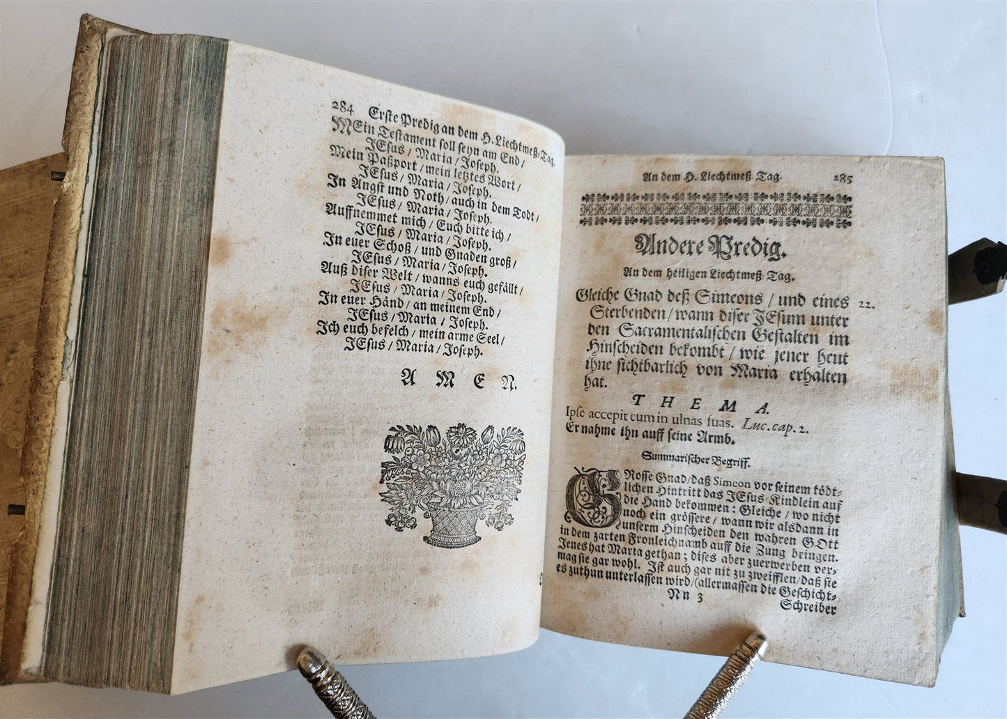 1701 RARE SERMONS of Trauner 2 VOLUMES antique scarce PIGSKIN BINDING
