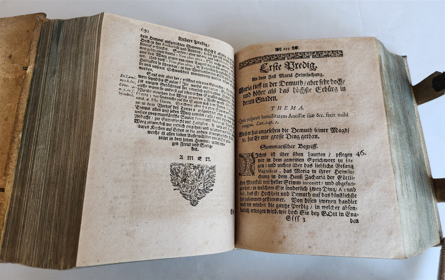 1701 RARE SERMONS of Trauner 2 VOLUMES antique scarce PIGSKIN BINDING