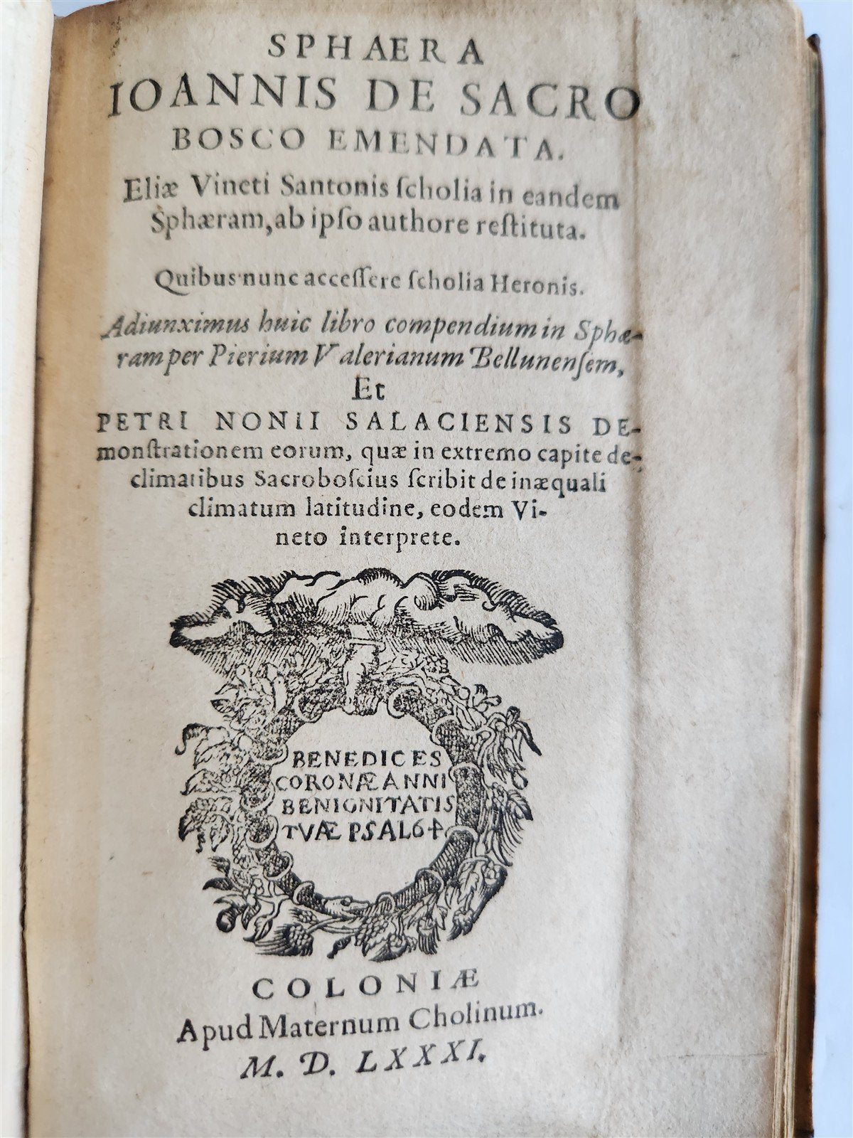 1581 ASTRONOMY Theoricae Novae Planetarum Georg PEURBACH & SACROBOSCO antique