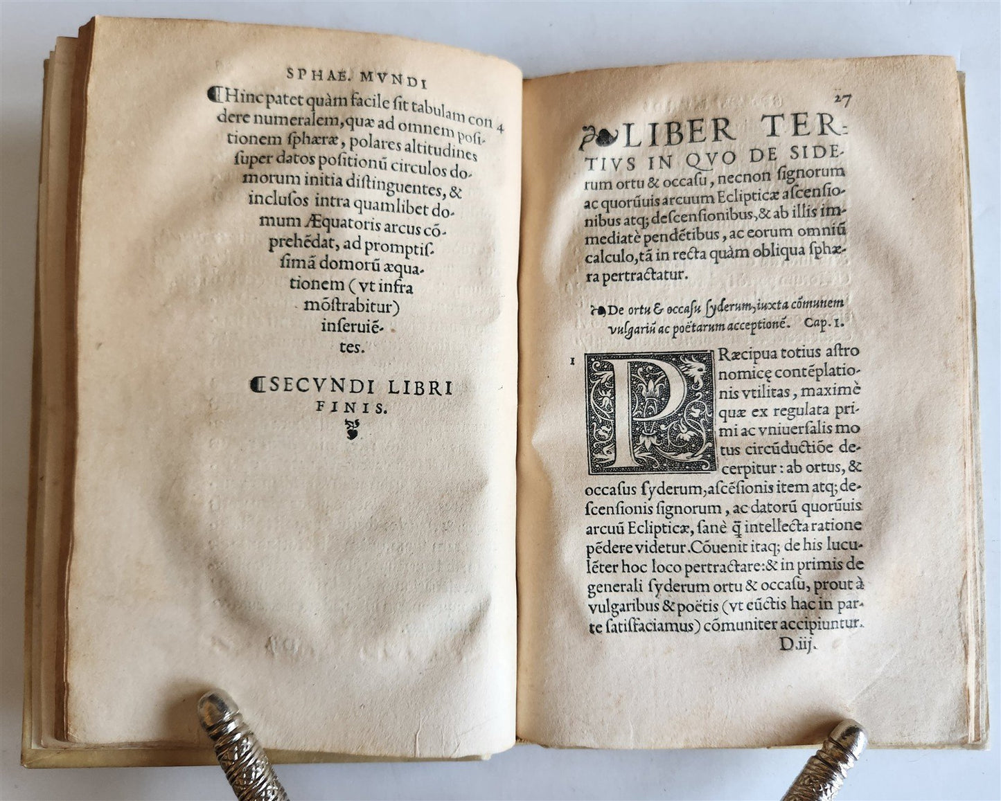 1542 ASTRONOMY De Mundi Sphaera sive Cosmographia primave Astronomiae antique