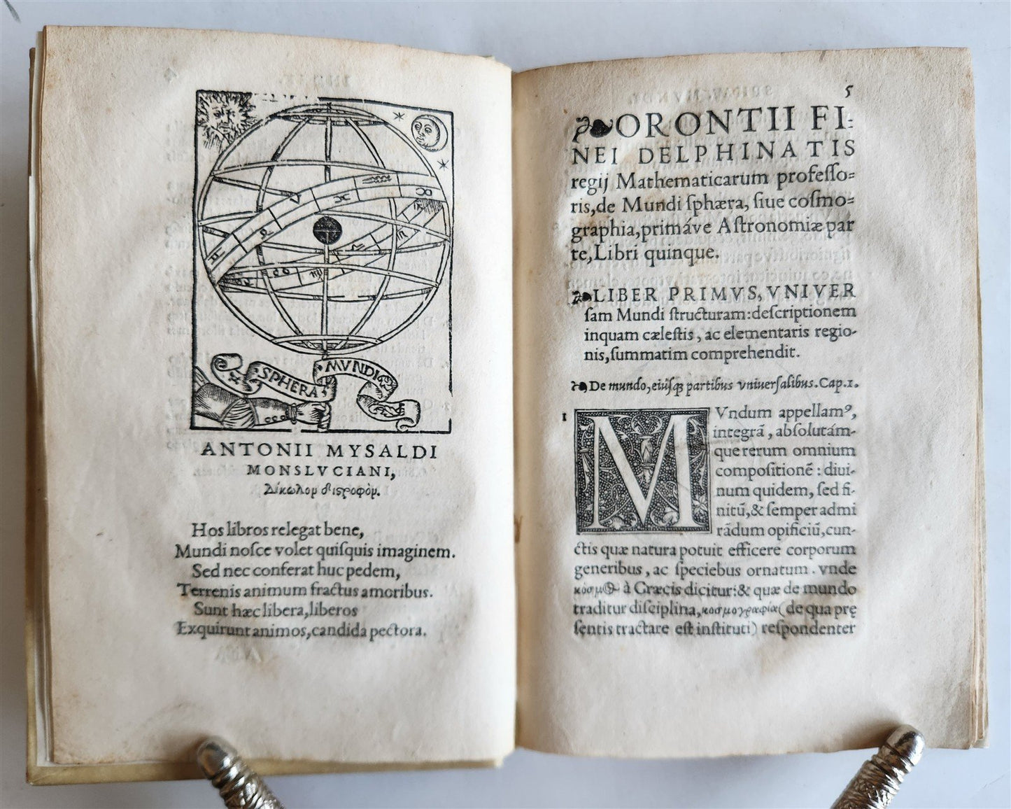 1542 ASTRONOMY De Mundi Sphaera sive Cosmographia primave Astronomiae antique