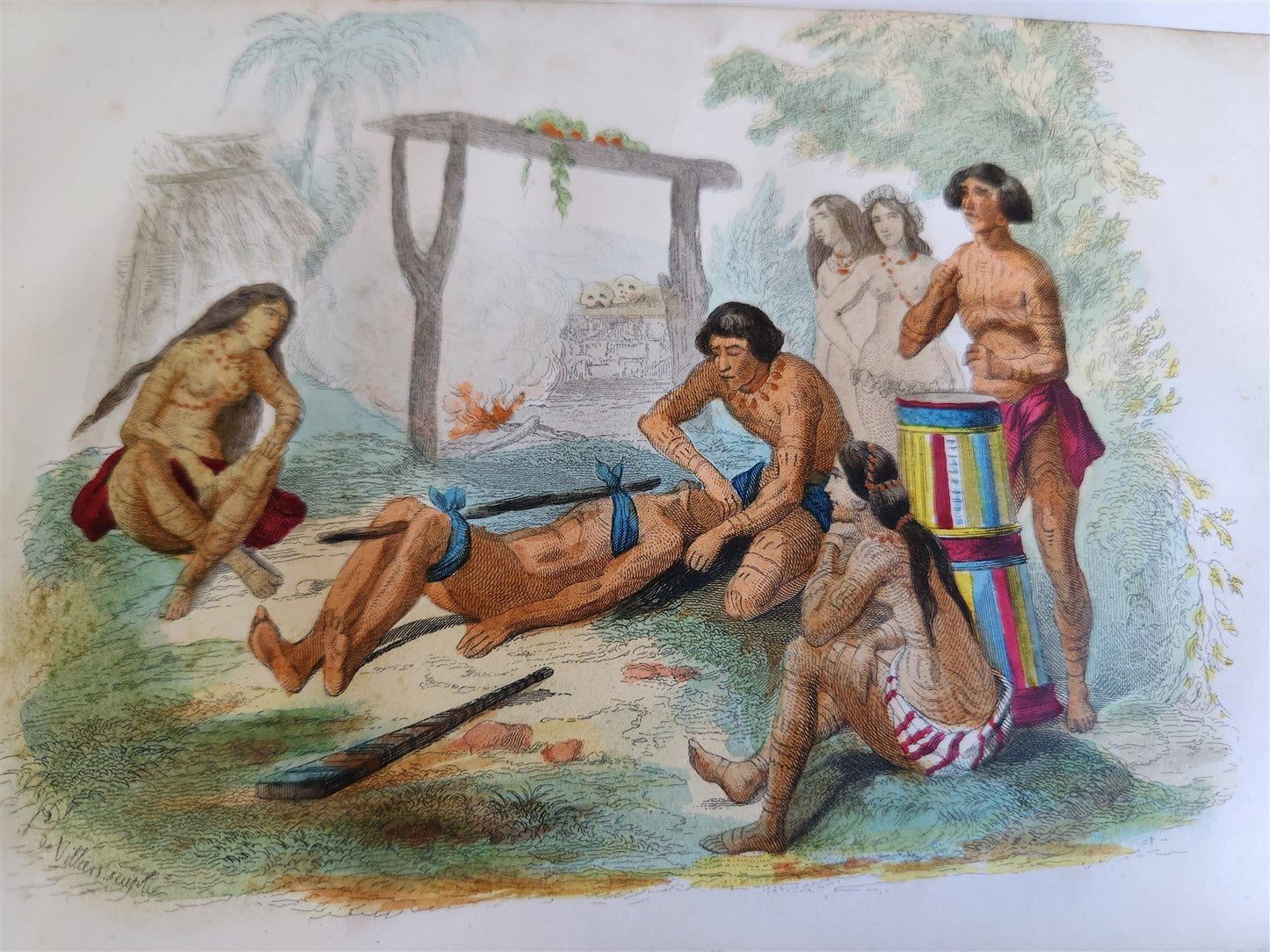 1843 TRAVELS to AMERICA CHINA INDIA 8 vols ILLUSTRATED antique in FRENCH