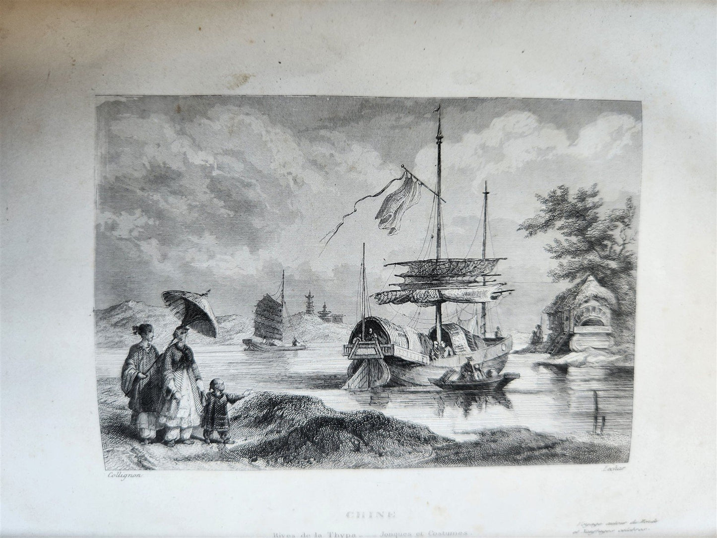 1843 TRAVELS to AMERICA CHINA INDIA 8 vols ILLUSTRATED antique in FRENCH