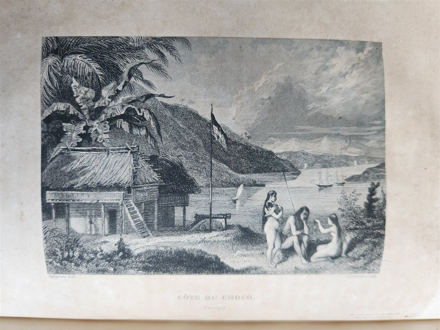 1843 TRAVELS to AMERICA CHINA INDIA 8 vols ILLUSTRATED antique in FRENCH