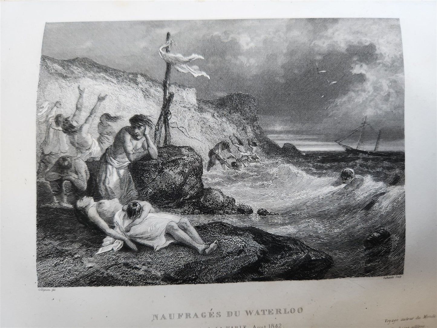 1843 TRAVELS to AMERICA CHINA INDIA 8 vols ILLUSTRATED antique in FRENCH