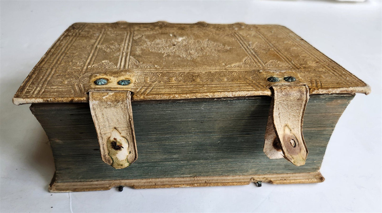 1710 THEOLOGY antique BLIND TOOLED PIGSKIN BINDING decorative