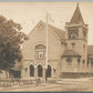 CRESTON IA BAPTIST CHURCH STREET SCENE ANTIQUE REAL PHOTO POSTCARD RPPC