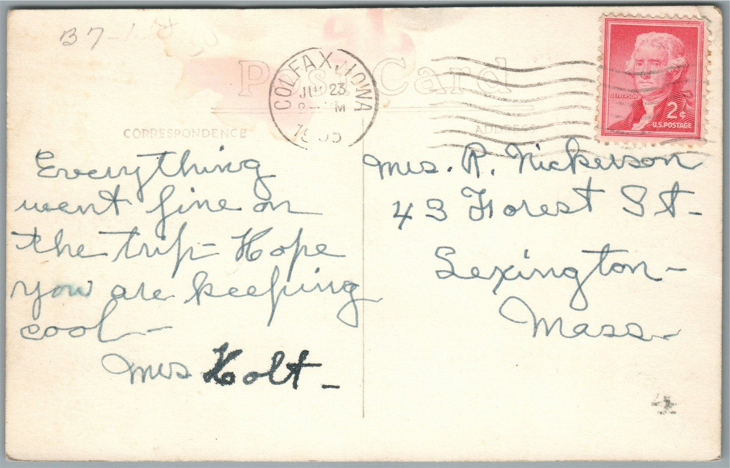COLFAX IA LIBRARY ANTIQUE REAL PHOTO POSTCARD RPPC