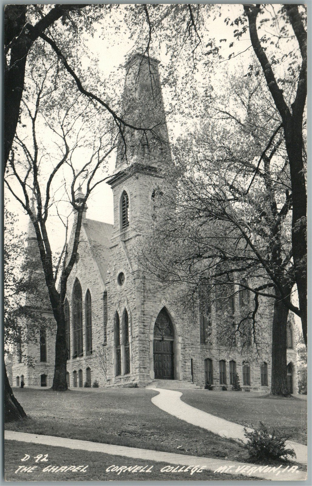 MT.VERNON CORNELL COLLEGE THE CHAPEL ANTIQUE REAL PHOTO POSTCARD RPPC