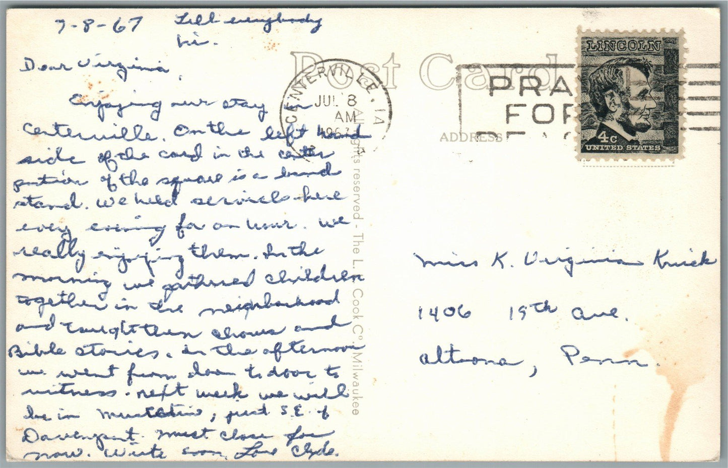 CENTERVILLE IA VINTAGE REAL PHOTO POSTCARD RPPC